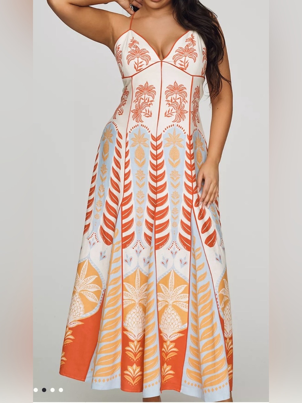 Anthropologie x Farm Rio Sleeveless V-Neck A-Line Maxi Dress